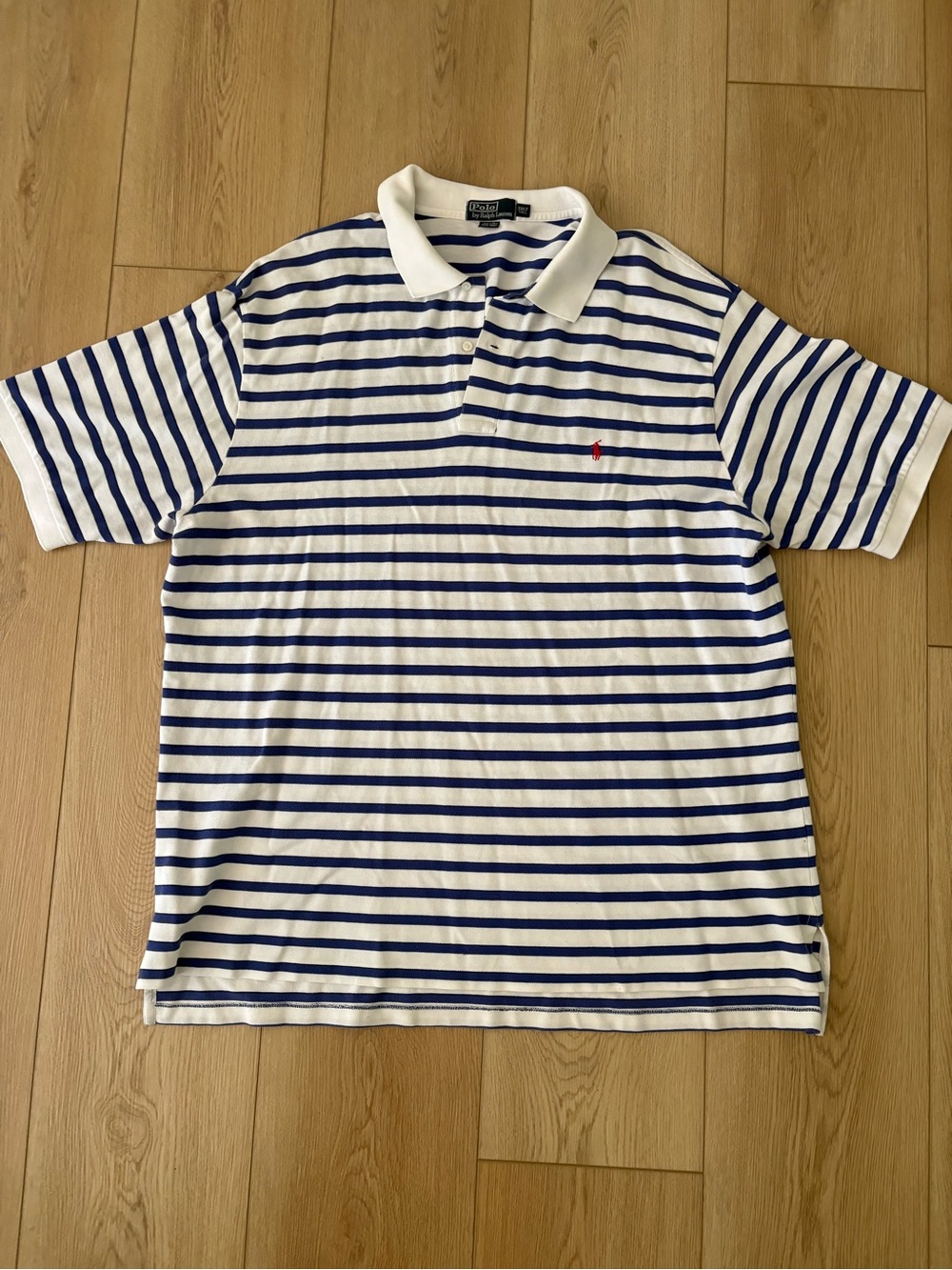 Polo Ralph Lauren Custom Fit Mesh Polo Shirt Men’s 3XLT Tall Blue White Striped